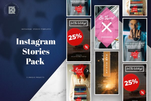 Instagram社交品牌促销广告设计模板素材天下精选 Instagram Stories Pack