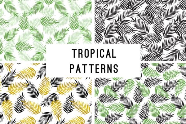 热带植物图案无缝背景纹理 Tropical Seamless Patterns