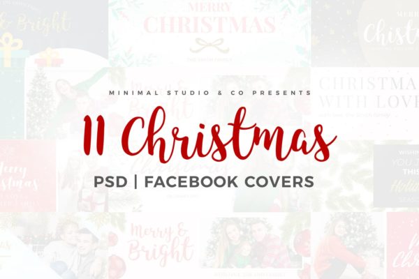 11款圣诞节庆祝主题Facebook封面设计模板16图库精选 Christmas Facebook Covers