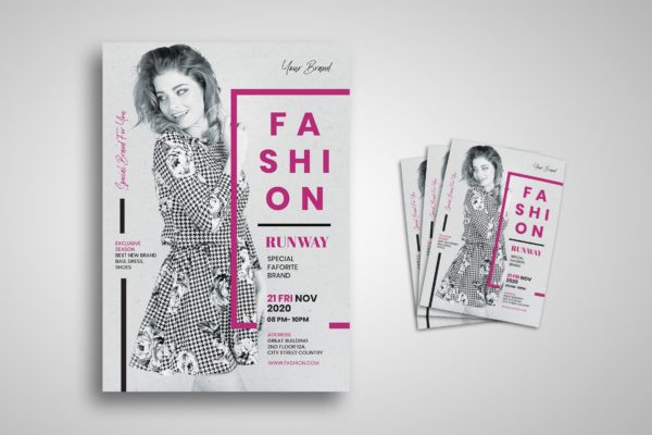 时尚女装特别促销活动海报传单普贤居精选PSD模板 Fashion Flyer