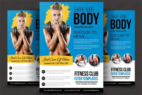 健身俱乐部促销活动广告海报模板 Fitness Flyer