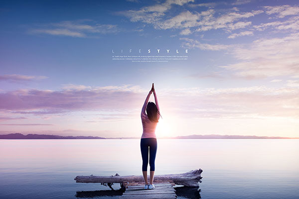 优雅生活方式健康瑜伽宣传海报设计模板