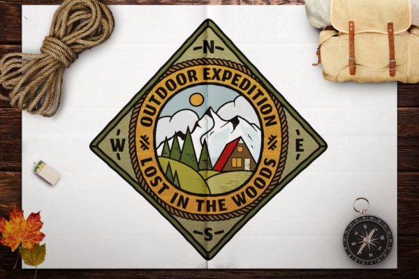 复古风格户外运动Logo模板v2 Retro Travel Emblem / Vintage Camping Logo / Patch
