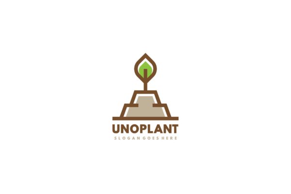 简约植物图形标志Logo设计16素材网