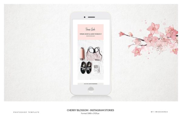 20个Instagram樱花主题故事贴图模板16设计网精选 20 Instagram Stories Cherry Blossom