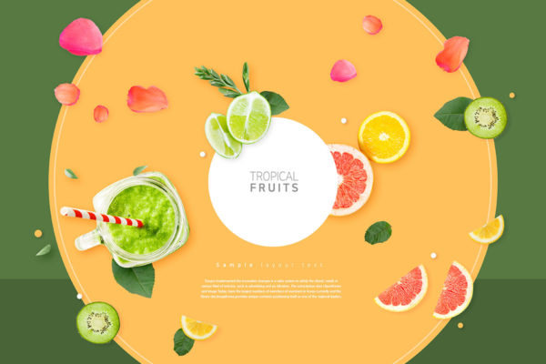应季热带水果促销广告海报psd素材
