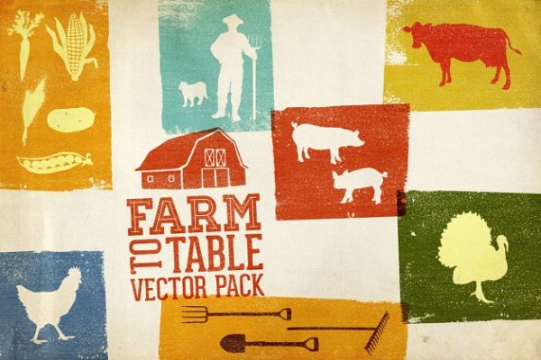 农场复古设计元素包v1 Farm to Table Vector Pack Volume 1