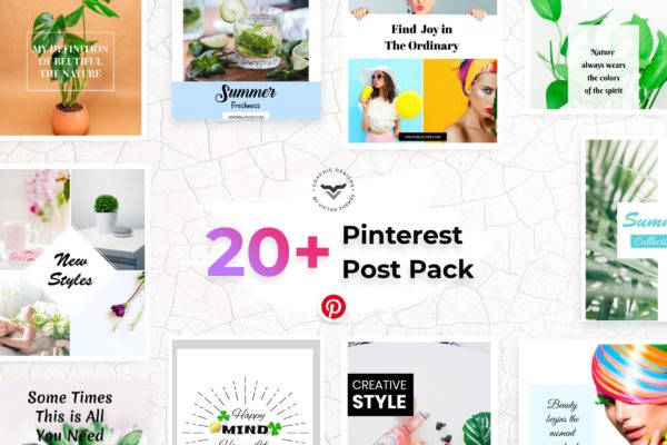 20+Pinterest社交网站文章配图设计模板16素材网精选 Pinterest Social Media Templates