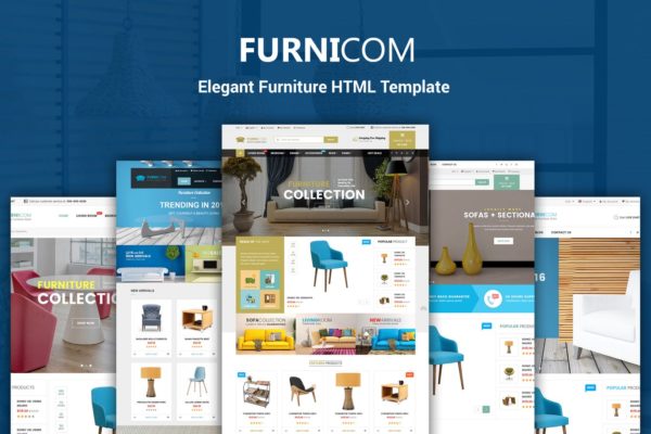 家具家装网上商城HTML模板16图库精选 Furnicom &#8211; Furniture &amp; Interior HTML Template