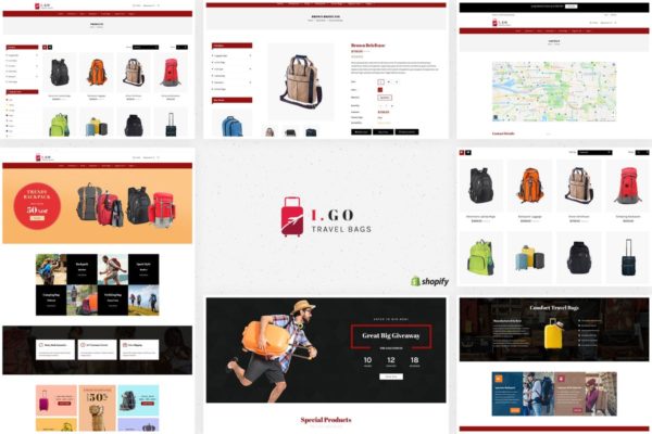 户外运动服饰电商外贸网站Shopify主题 Igo | Travel Bags Shopify Theme