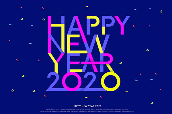 2020新年快乐创意祝语海报贺卡设计素材