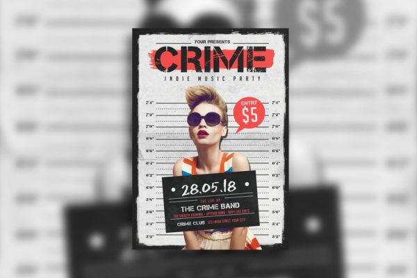 职场猎人人物背景海报设计模板 Indie Crime Poster/Flyer