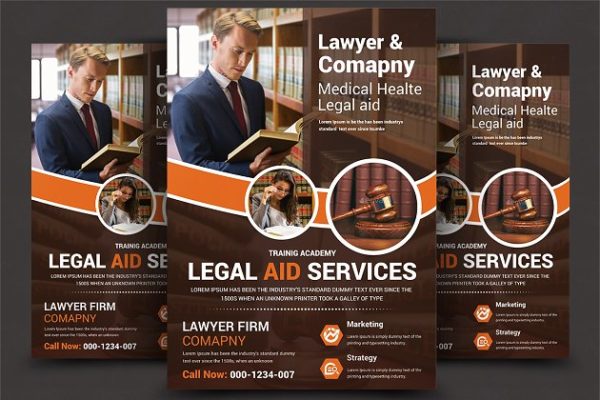 律师事务所宣传海报传单设计模板 Lawyer Firm Business Flyer Template
