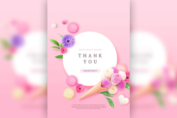 粉色主题三八女神节贺卡/海报PSD素材16设计网精选模板