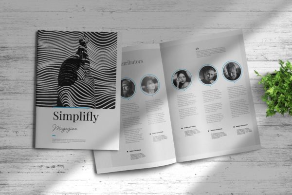 现代版式设计时尚16图库精选杂志INDD模板 Simplifly | Indesign Magazine Template