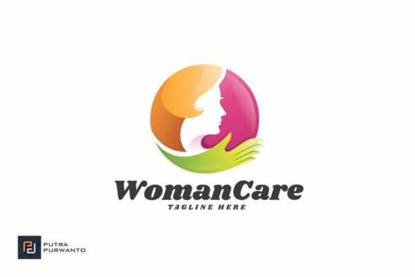 女性健康品牌Logo商标设计模板 Woman Care &#8211; Logo Template