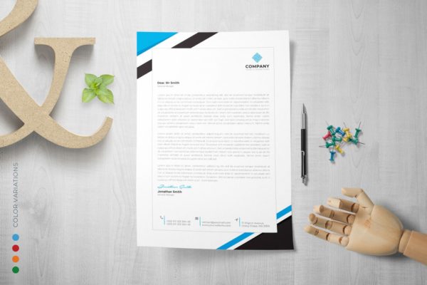 企业标准简约版式设计信纸设计模板 Letterhead