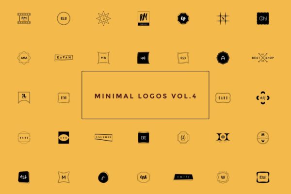 50款极简主义几何图形创意Logo设计模板V4 50 Minimal Logos Vol.4