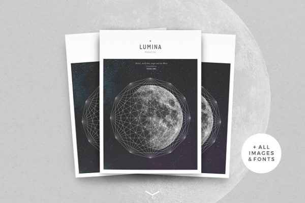 太空大自然主题杂志模板 LUMINA Magazine
