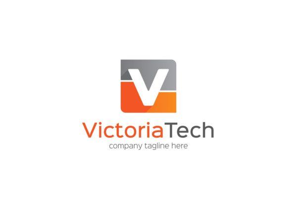创意字母Logo模板系列之字母V Victoria Tech Letter V Logo