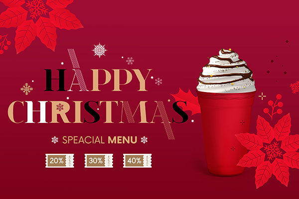 冰淇淋雪糕杯圣诞节日优惠促销活动海报psd素材