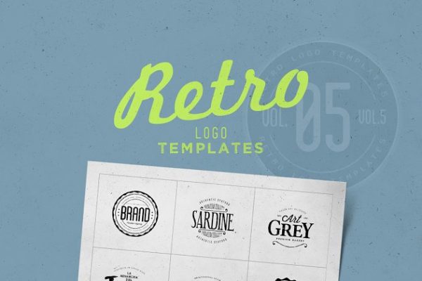 创意复古品牌标志英文Logo模板 Retro Logo Templates V.05