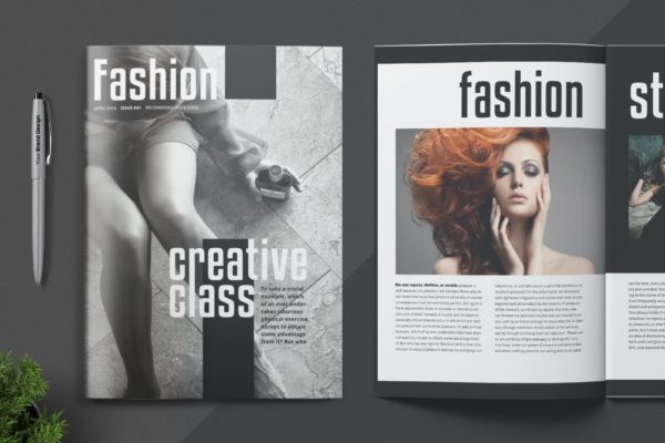 时尚/摄影/服装主题16设计网精选杂志设计INDD模板 Magazine Template