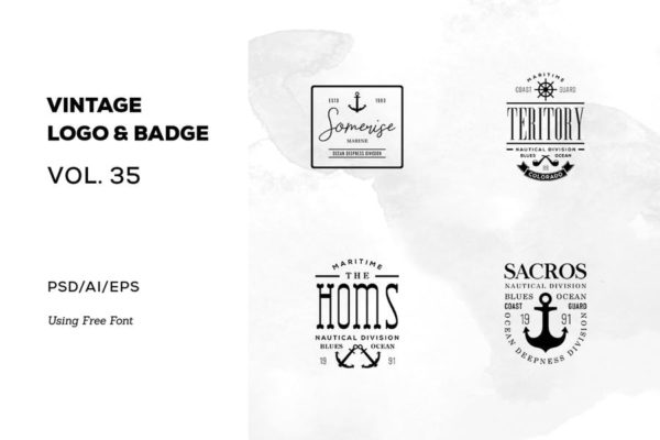 欧美复古设计风格品牌16素材网精选LOGO商标模板v35 Vintage Logo &amp; Badge Vol. 35
