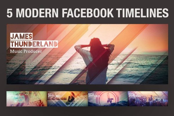 5款现代Facebook时间轴封面模板普贤居精选 5 Modern Facebook Timeline Covers