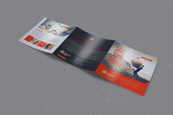 三折页企业宣传素材宣传单设计模板 Corporate Square Trifold Brochure