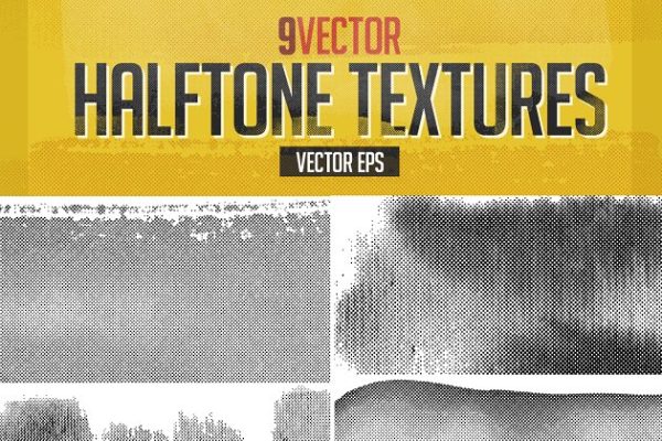 复古做旧矢量半色调纹理 Vector Halftone Textures