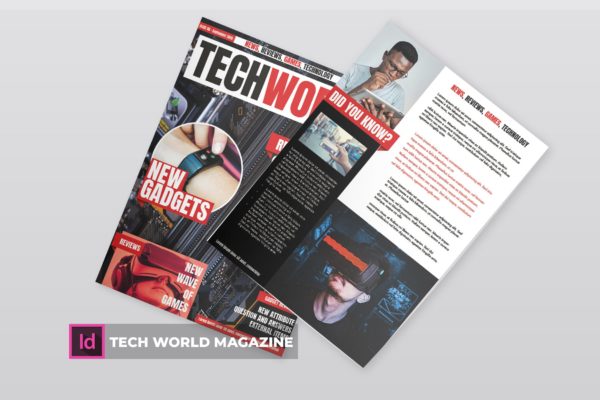科技世界杂志版式设计模板 Tech Wo