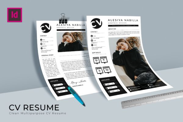 图形设计师介绍信&amp;16设计网精选简历模板 Beautiful CV Resume Design