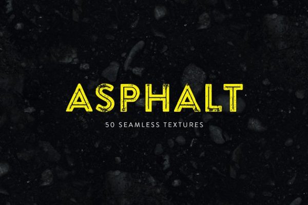 华丽而不过分的沥青效果黑暗背景无缝纹理 Asphalt &#8211; 50 Seamless Textures