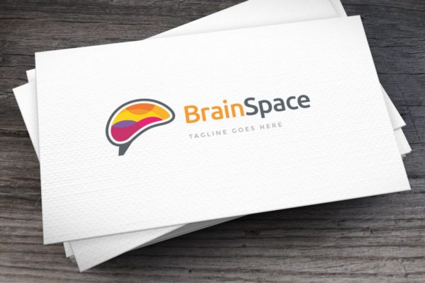 思维大脑教育企业Logo设计模板 Brain Space Logo Template