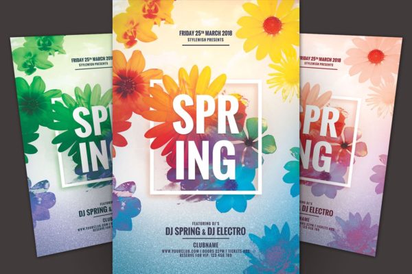 “一年之计在于春”DJ音乐活动传单模板 Spring Flyer Template