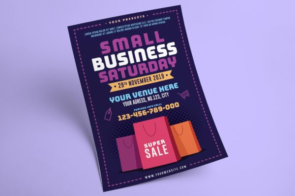 季末促销活动海报传单设计模板 Small Business Saturday Flyer