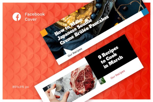 西餐品牌社交推广Facebook封面设计模板16素材网精选 Facebook Cover (Vol.13)