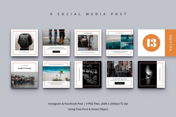 社交媒体推文贴图设计模板16设计网精选v13 Social Media Post Vol. 13