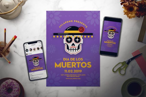 墨西哥亡灵节文化活动海报设计模板