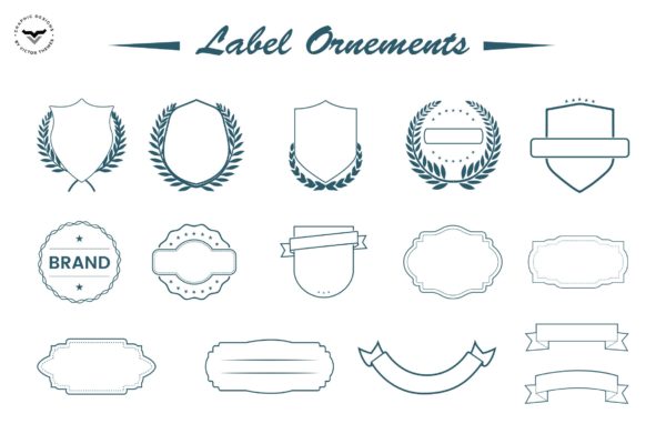 装饰标签矢量图形素材下载 Label Ornaments