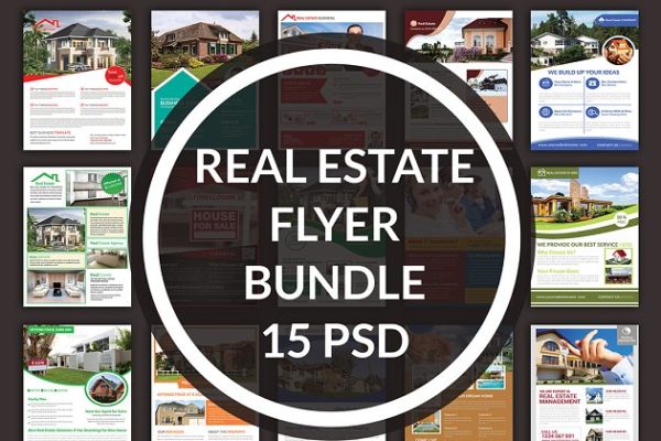 房地产房屋租赁传单模板合集 Real Estate 15 Flyer Bundle