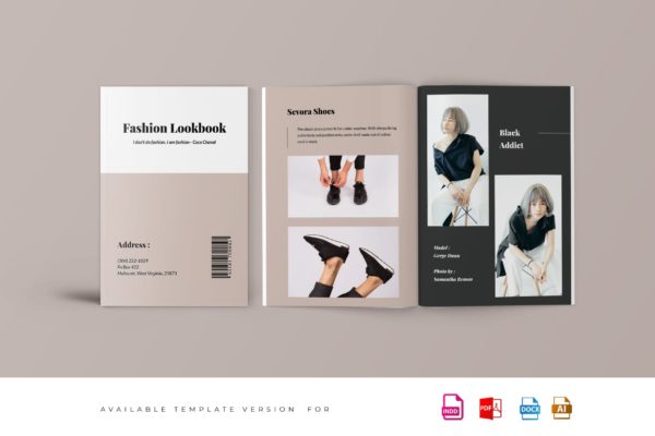 时尚品牌服饰产品手册/产品画册设计模板 Fashion Lookbook Catalogue
