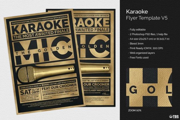 卡拉OK活动派对传单PSD模板v5 Karaoke Flyer PSD V5