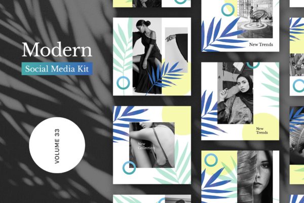 现代设计风格社交媒体自媒体设计套件v33 Modern Social Media Kit (Vol. 33)