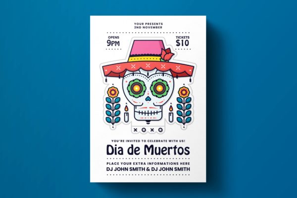 墨西哥亡灵节主题活动海报设计模板
