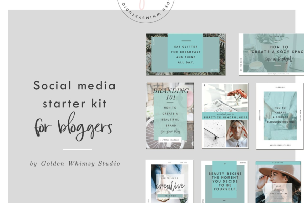 博主社交媒体配图插图设计模板16设计网精选 Blogger&#8217;s social media starter kit