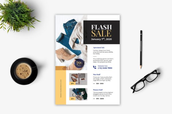 闪购活动海报传单设计模板 Flash Sale Flyer