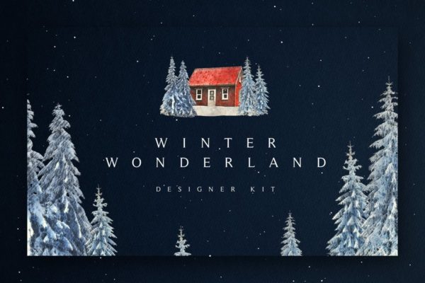 圣诞冬季仙境主题设计师工具包 Winter Wonderland Designer Toolkit