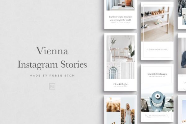 极简主义Instagram社交媒体故事模板16设计网精选 Vienna Instagram Stories